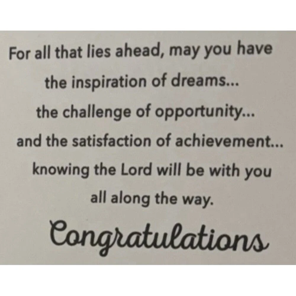 Hallmark Graduation Card HIGH SCHOOL RELIGIOUS Family Friend Another Chapter